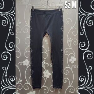 WOMENS EMBELLISHED GRAY LEGGING TIGHTS SIZE M (UNUSED)